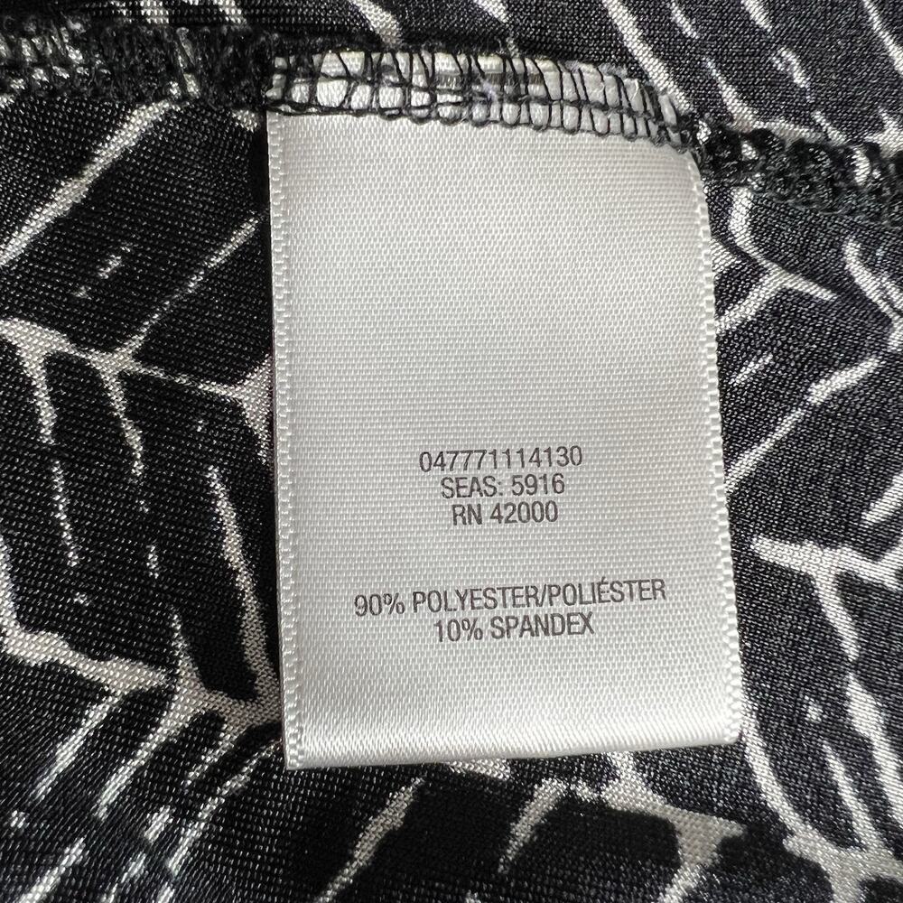 Jaclyn Smith Womens Blouse Top Shirt Pullover Short Sleeve Stretch Black White - Picture 8 of 9